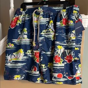 Tropical Print Swim Shorts XXL